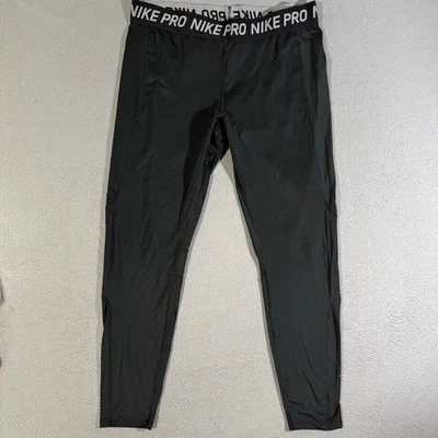Nike Pro Dri-FIT Compression Pants Mens Size XXL Black Athletic Running Gym Used - Image 1 of 4