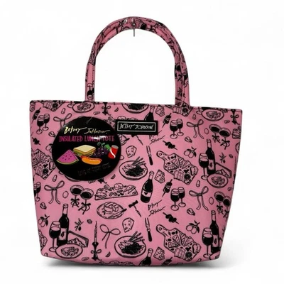 Betsey Johnson розовый изолированный чехол обед сумка с короткими ручками новый с Ярлыками - Изображение 1 из 4