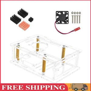 For Raspberry Pi 5 Acrylic Case Protective Case Computer Case with Cooling Fan - Afbeelding 1 van 15