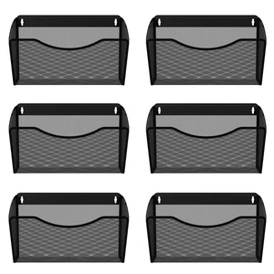 EasyPAG 6 Pack Mesh Wall File Organizer | Vertical Mounted Single Pocket Hold - Picture 1 of 7