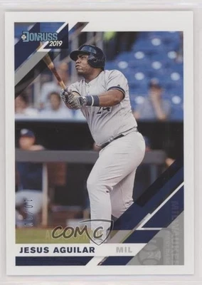 2019 Donruss Artist Proof /10 Jesus Aguilar (Grey Jersey Full Name on Front) - Image 1 of 2