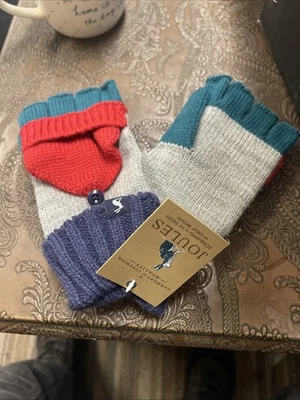 Joules Handy Converter Handschuhe grau/rot grün Alter 8 bis 12 Jahre