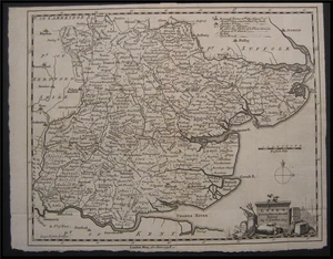 1748 Original Kitchin British County Map Essex England - Picture 1 of 1