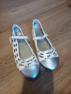 Brand New Balleto Girls 13.5 Silver and White y2k Ballet Flats  - Image 1 of 3