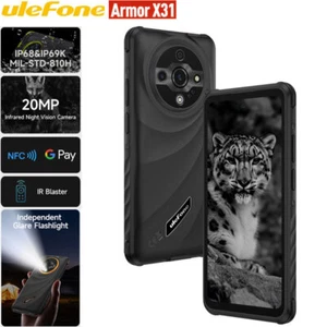 Global Ulefone Armor X31 Rugged Phone Android 14 Mobile Outdoor 800 Nits Screen - Picture 1 of 15