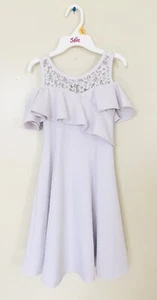 Bonnie Jean Cold Shoulder Fit-and-Flare White Girl Dress size 8 - Picture 1 of 3