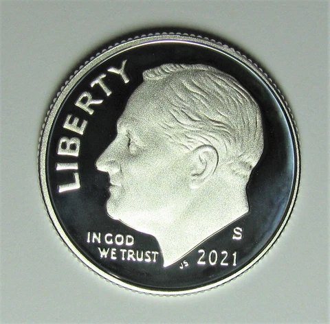2021 SILVER PROOF ROOSEVELT DIME GEM CAMEO CONDITION Cover