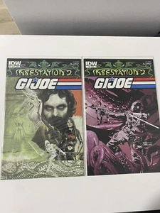 Infestation 2 G.I.Joe 1 2 SET Valentine De Landro Covers IDW Snake Eyes Scarlett - Picture 1 of 1