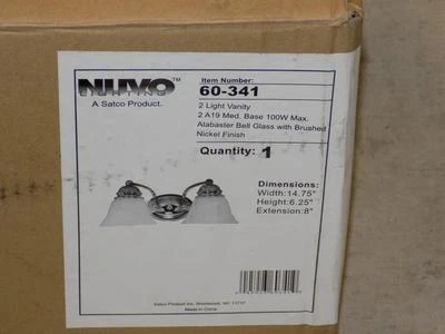 Nuvo Lighting 60/341 2-Lights Wall Mounted Vanity Fixture - Image 1 of 4