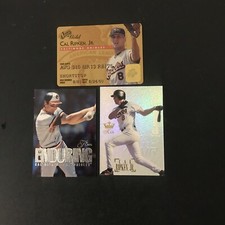 3 Cal Ripken Jr Cards: Studio Gold- Flair Enduring- Flair Diamond Cuts  Orioles