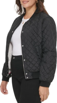 Chaqueta bomber acolchada con diamantes para mujer Levi's, negra, XS Foto 1 de 4
