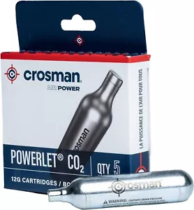 Crosman 12 Gram Co2 Powerlet Cartridges Air Gun Gas Pellet Rifle Pistol 5 Pack - Picture 1 of 5