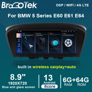 8.9'' 8-Core Car Player GPS Android 13 DAB For BMW 5 Series E60 E64 E62 E63 CCC - Picture 1 of 15