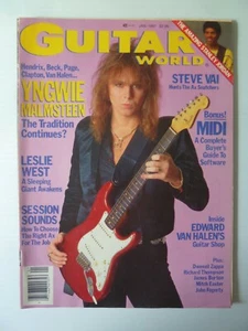 GUITAR WORLD Magazine JANUARY 1987 Yngwie Malmsteen STEVE VAI COVER - Picture 1 of 2