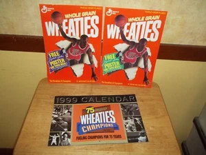 2- Vintage 1989 Wheaties Michael Jordan Faltposter & 1-1999 Weaties Kalender - Bild 1 von 9