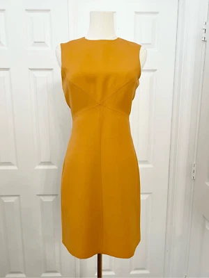 Vestido recto de lana sin mangas de calabaza mostaza Valentino para mujer talla 0 Foto 1 de 4