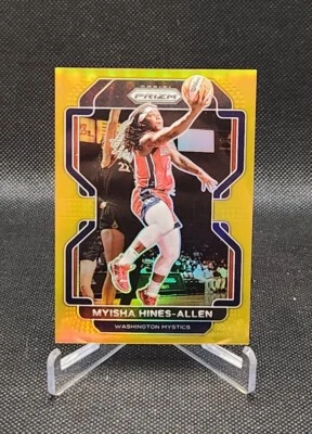 2022 Panini Prizm WNBA #12 Myisha Hines-Allen Gold Prizm /10 SP Mystics  - Image 1 of 2