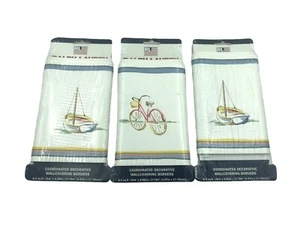 Ralph Lauren Wallpaper Border Nautical Sail Boat Bike Ship Sea Life Marina Sky - Picture 1 of 3