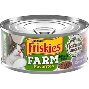 Purina Friskies Farm Favorites Meaty Bits Wet Cat Food Turkey5.5 Oz Cans(24Pack) - Picture 1 of 9