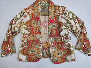 Robert Graham Damen Paisley 100 % Leinen Jacke Größe 10 Mehrfarbig - Bild 1 von 8