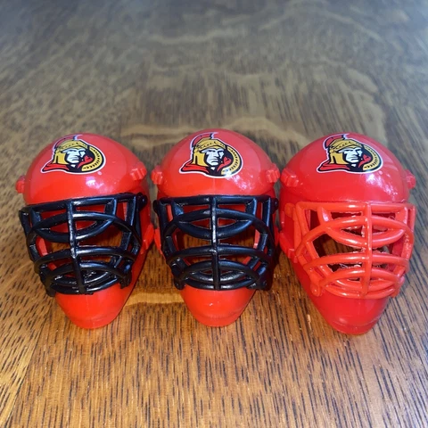 Ottawa Senators Hockey Goalie Mini Helmet Mask Franklin NHL 1.5" Red Lot of 3x Cover