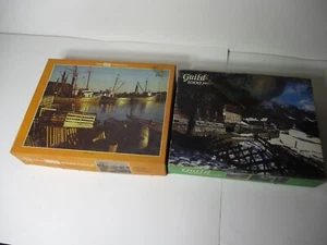 LOT OF TWO GUILD 1000 PC PUZZLES BADERSEE GERMANY  MOUNTAIN RESORT  GERMANY - Picture 1 of 11