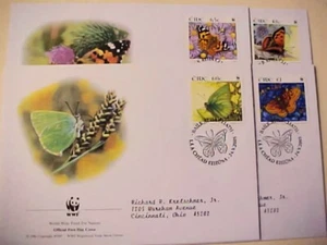 IRELAND BUTTERFLY FDC 2005 4 DIFF - Picture 1 of 1