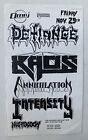 Vintage Bay Area Thrash Metal Mini Concert Flyer 11/29 Defiance Kaos The Omni