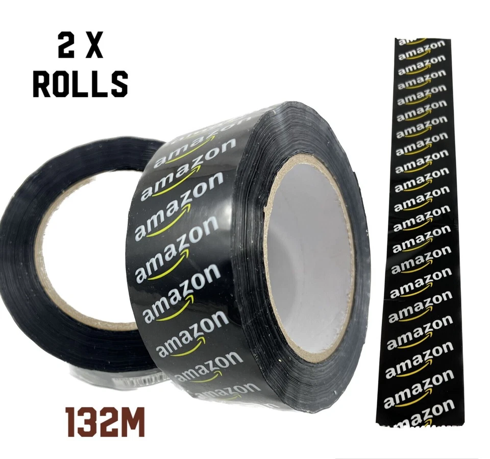 2 Rolls Packing Parcel Amazon Tape 48MM X 132M Packaging Sealing Strong Tapes - Image 1 of 4