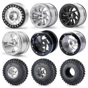 FLYXM 2.2'' Beadlock Wheel Rim Rubber Tire for 1/10 RCCrawler Axial SCX10 Wraith - Picture 1 of 94