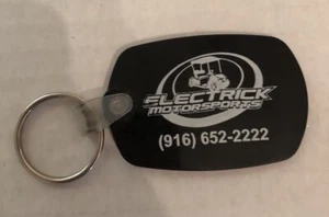 Electrick Motor Sports Key Chain Black & White Plastic - Picture 1 of 2