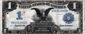 1899 $1 Silver Certificate " BLACK EAGLE " Banknote - Picture 1 of 3