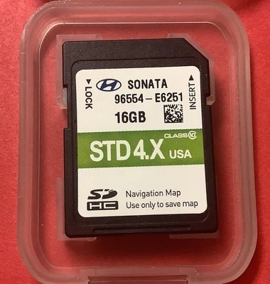 OEM: 2016-17 Hyundai Sonata Hybrid Navigation Map SD Card STD4.X USA 96554-E6251 - Image 1 of 3