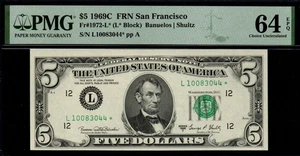 $5 1969C Better San Francisco *STAR* PMG Choice UNC 64 EPQ Federal Reserve Note! - Picture 1 of 2