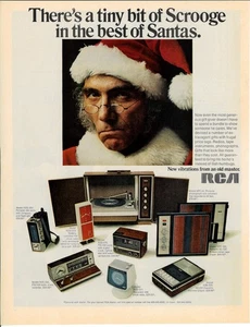 1970 RCA Stereo Alarm Clock Cassette Scrooge Vintage Magazine Print Advertising - Picture 1 of 1