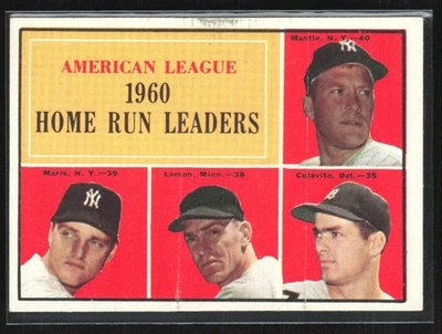 Mantle Maris Limón Colavito 1961 Topps D #44 Yankees de Nueva York/Minnesota Foto 1 de 3