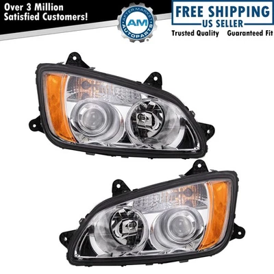 Headlight Assembly Set Fits 2008-2015 Kenworth T170 T270 T370 2008-2016 T660 - Imagem 1 de 4