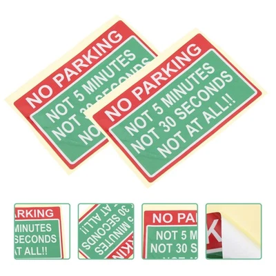  2 Pcs Bumper Stickers Do Not Park Here Sign Parking Safety Warnings - Image 1 of 4