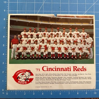 1971 CINCINNATI REDS 8X10 TEAM PHOTO BIG RED MACHINE BENCH PEREZ ROSE SPARKY - Image 1 of 4