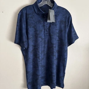 Polo uomo nuova con etichette GFORE blu navy mimetica teschio e maglietta performance golf G4 blu large - Foto 1 di 8