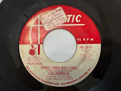 RARE Promo 45 - Led Zeppelin "Good Times Bad Times" Atlantic 2613 HEAR - Image 1 of 2