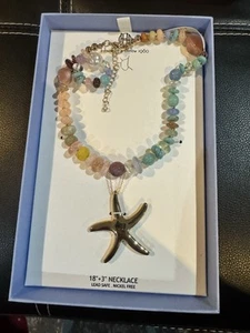 House of Harlow 1960 ~viral~ gold Starfish Wit Color Stones necklace - Picture 1 of 3