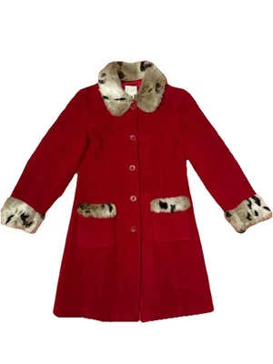 Abrigo The Children's Place, Niñas Talla Grande 10 a 11 60% Lana, Guisante Rojo Foto 1 de 4