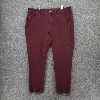 Jeans feminino NYDJ 16 curvas vermelhas 360 impulso cintura alta skinny elástico zíper mosca tornozelo - Imagem 1 de 4