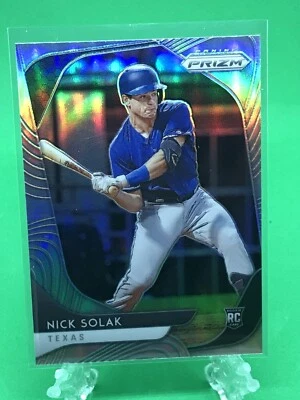 NICK SOLAK. 2020 Panini Prizm. Silver Prizm RC #232. Texas Rangers. - Image 1 of 3