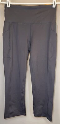 Ideology Women's Compression High-Rise Cropped Leggings Deep Charcoal Size Small - Image 1 of 3