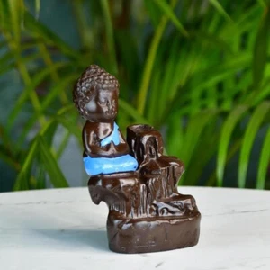 Sowpeace Brown Buddha Figurine – 7cm Resin Table Decor, Gift for Home - Picture 1 of 7