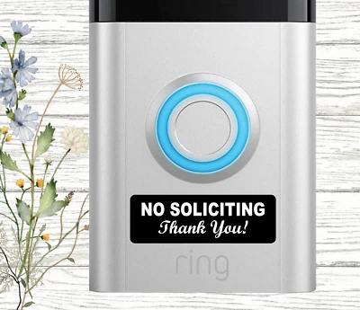 ERMAPRINTS No Soliciting Stickers Ring Video Camera Doorbells and Regular Doorbells (5 pk)