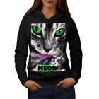 Wellcoda Meow Kitty Paw Cute Cat Womens Hoodie, Cat Casual Hooded Sweatshirt