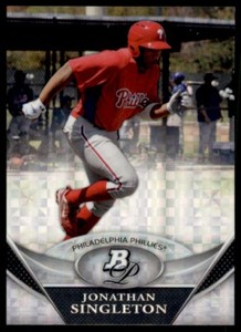 2010 BOWMAN PLATINUM PROSPECT AUTOGRAPHS REFRACTORS JONATHAN SINGLETON AUTO